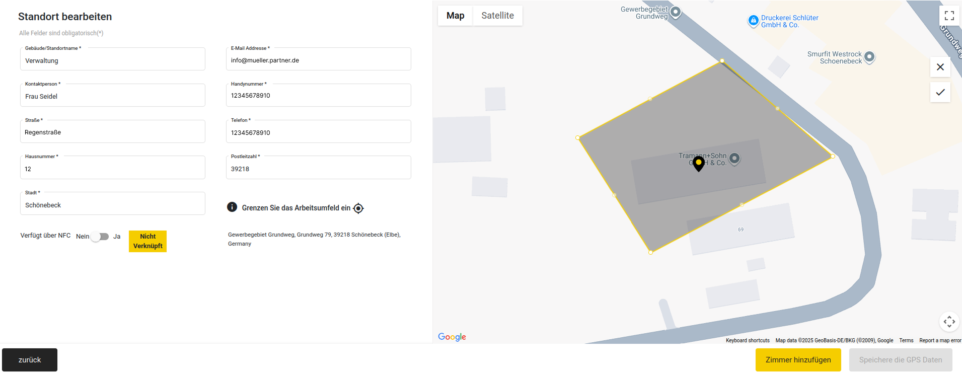 Geo-Fencing Ort