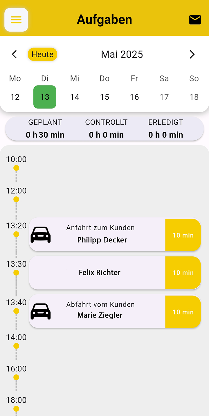 Mitarbeiter GPS Verlauf