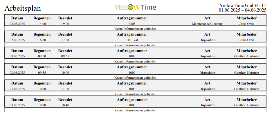 Arbeitsnachweis